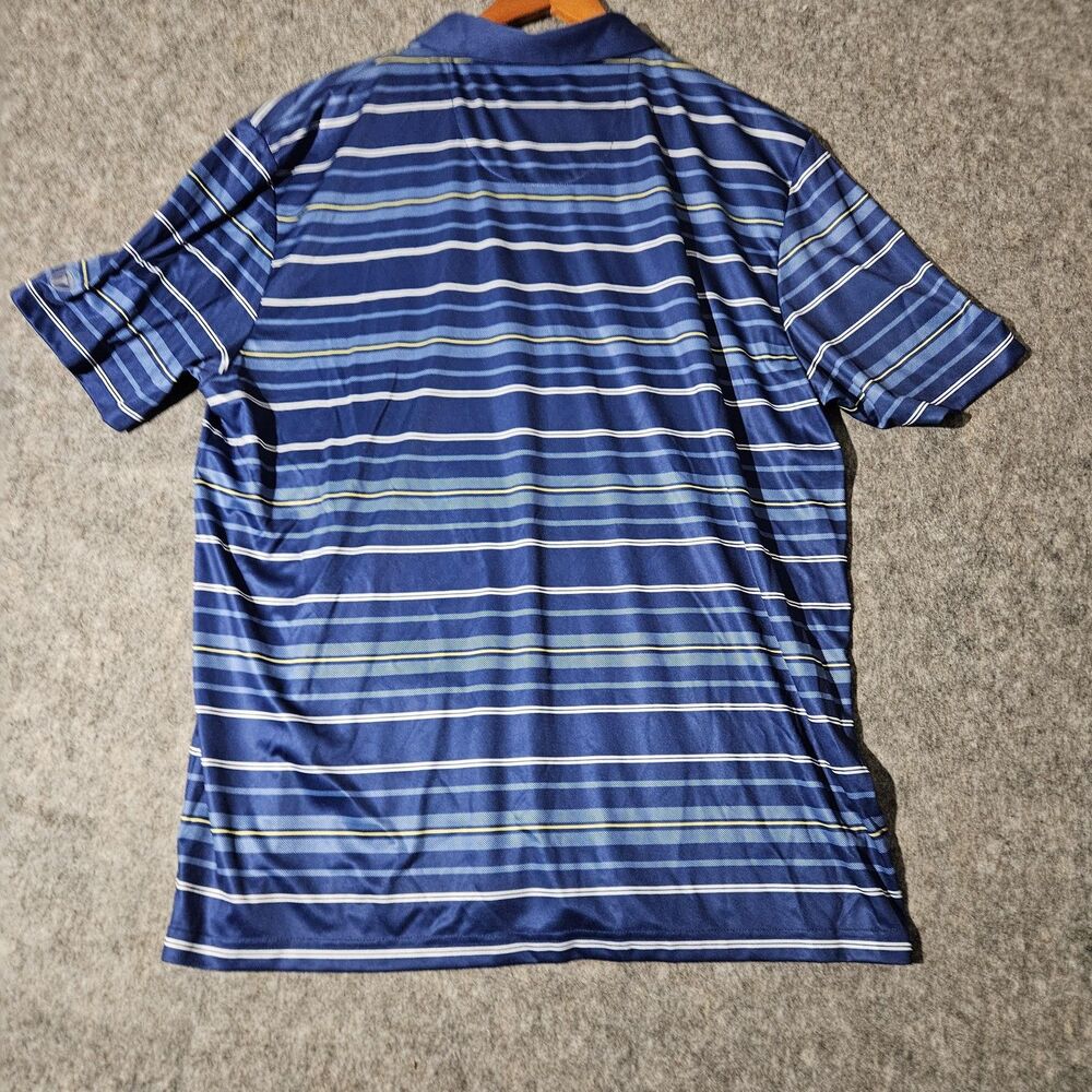 Pro Tour Polo Shirt Mens 2XL Blue Striped Coolplay Golf Performance Polyester - Picture 2 of 6